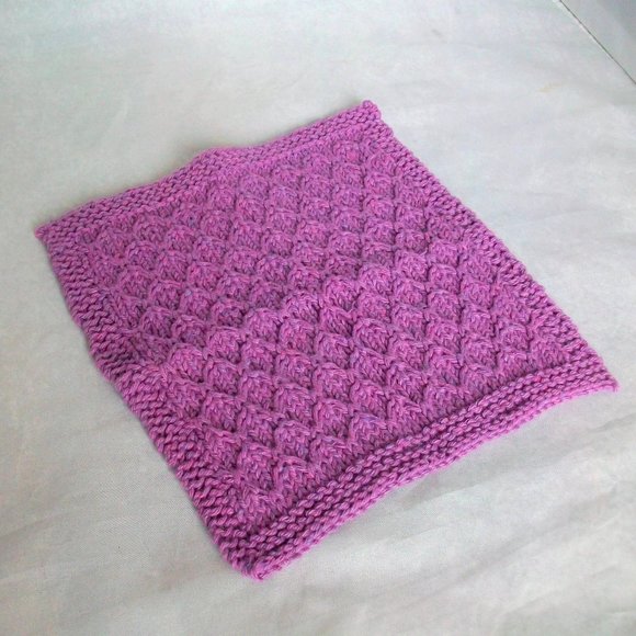 Handmade Purple Knit Cotton Wash Dish cloths Set of 3 - Picture 4 of 6